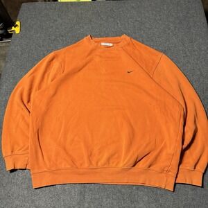 VTG Y2K Nike Crewneck Orange Black Swoosh Size XXL Gray Tag Retro Outdoor